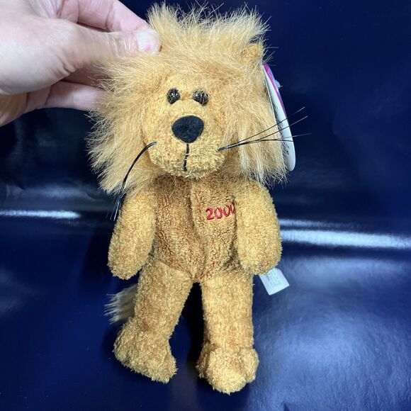 Avon‎ Full O'Beans August Birthstone Purrdy the Lion Stuffed Animal 2000 New - Picture 1 of 9
